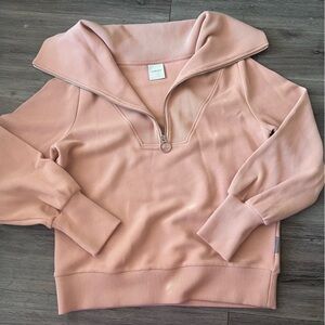 Varley Vine Blush Pink Zip-Up Sweatshirt
